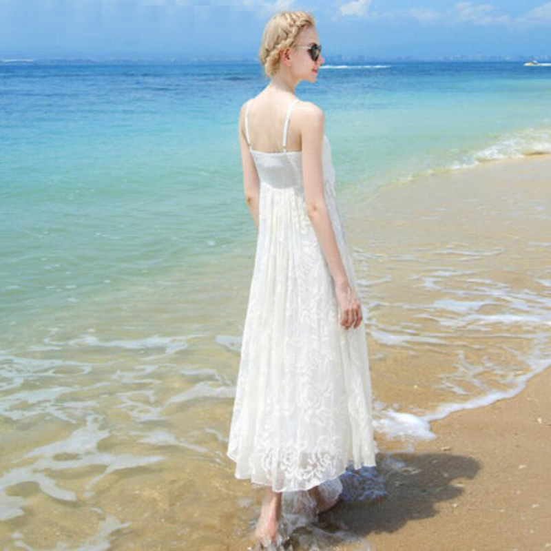 Women 100 Silk dress Beach dress 100% Natural Silk solid rose white dress Holiday summer dresses